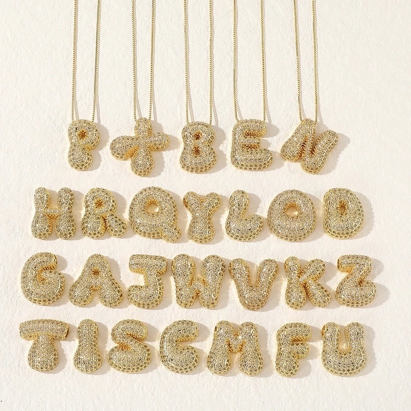 Copper Plating Letter Pendant Necklace