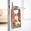 Diamond Painting Christmas Candle Flower Door Handle Hanging Sign Door Wooden Pendant