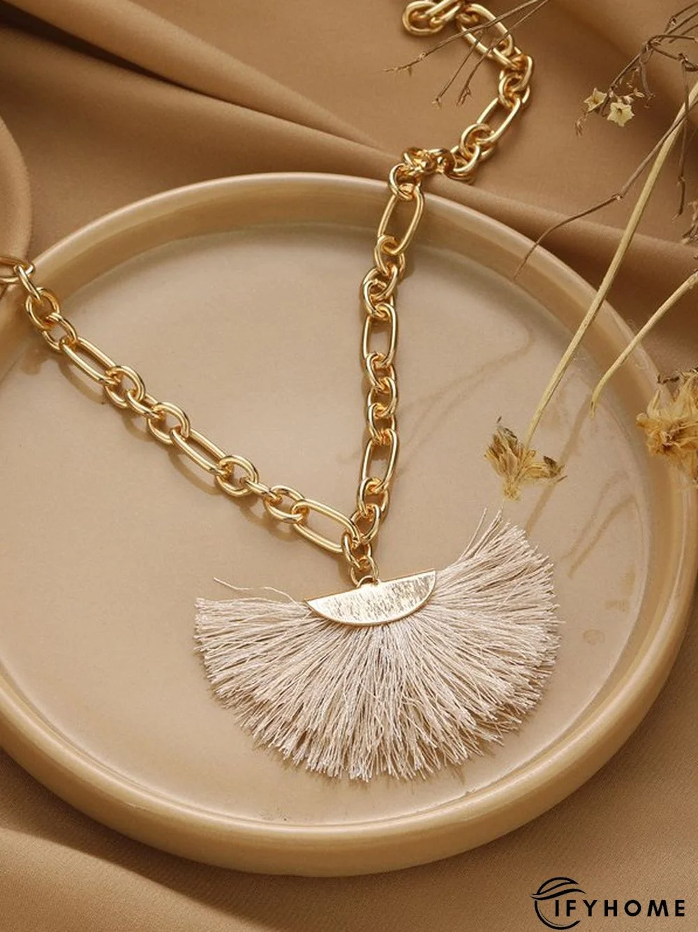 Boho Chain Tassel Pendant Necklace Beach Vacation Ethnic Jewelry | IFYHOME