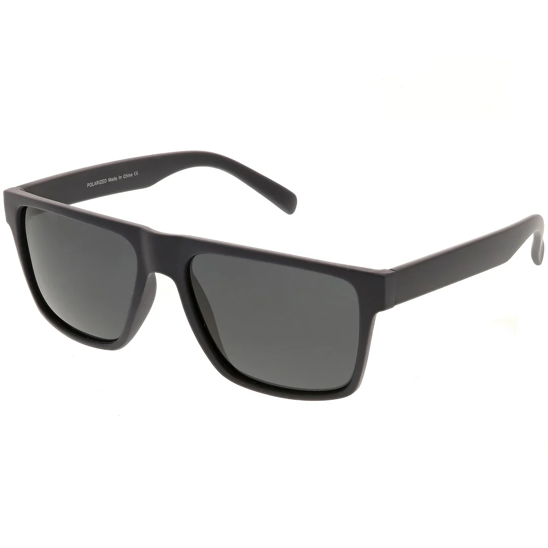 Premium Flat Top Horn Rimmed glasses Wide Arm Square Lens 54mm