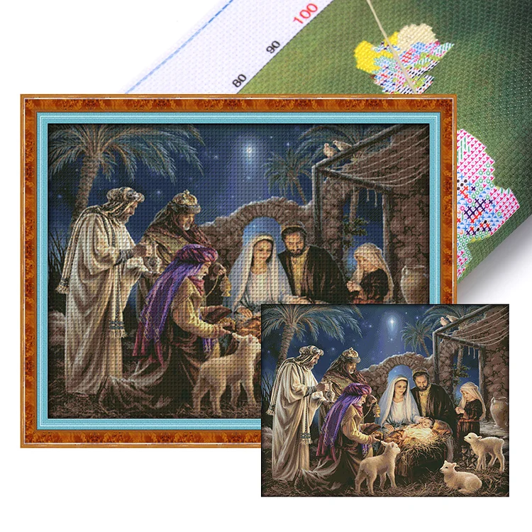 Joy Sunday Religion Nativity 11CT Stamped Cross Stitch 121*101CM