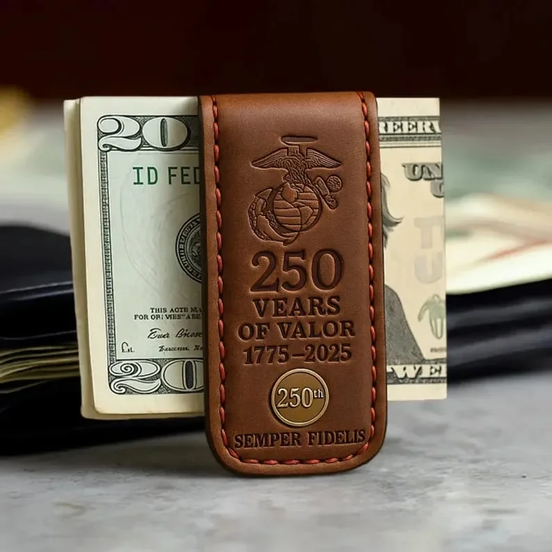 USMC 250th Anniversary Leather Wallet – “Semper Fidelity”
