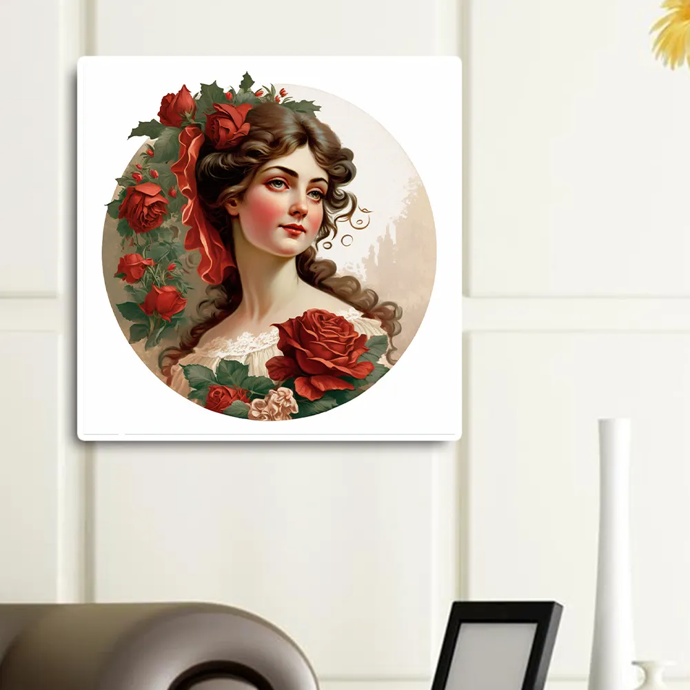 Diamond Painting - Full Round Drill - Lady Rose(Canvas|30*30cm)