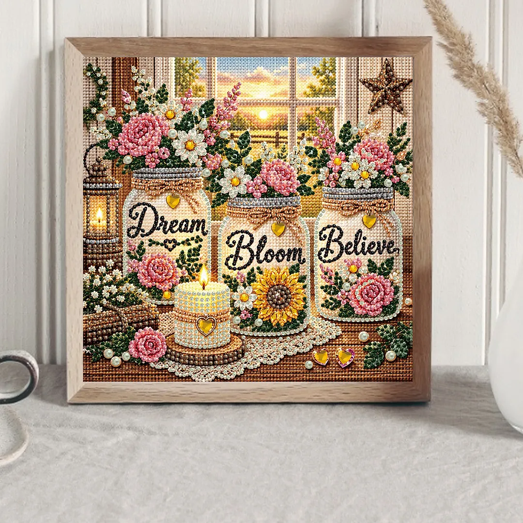 Pearl Painting Kit for Adults Inspirational Jar Art 11.81x11.81in