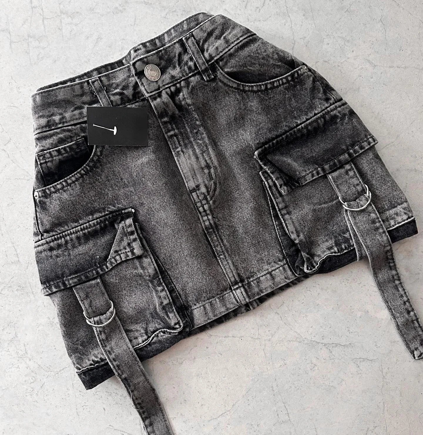 Harajuku Multi Pocket 2024 New Y2k Skirt Solid Color Mini A Line Women Denim Skirts Fashion Hot Girl Casual Versatile Streetwear LANFUBEISI