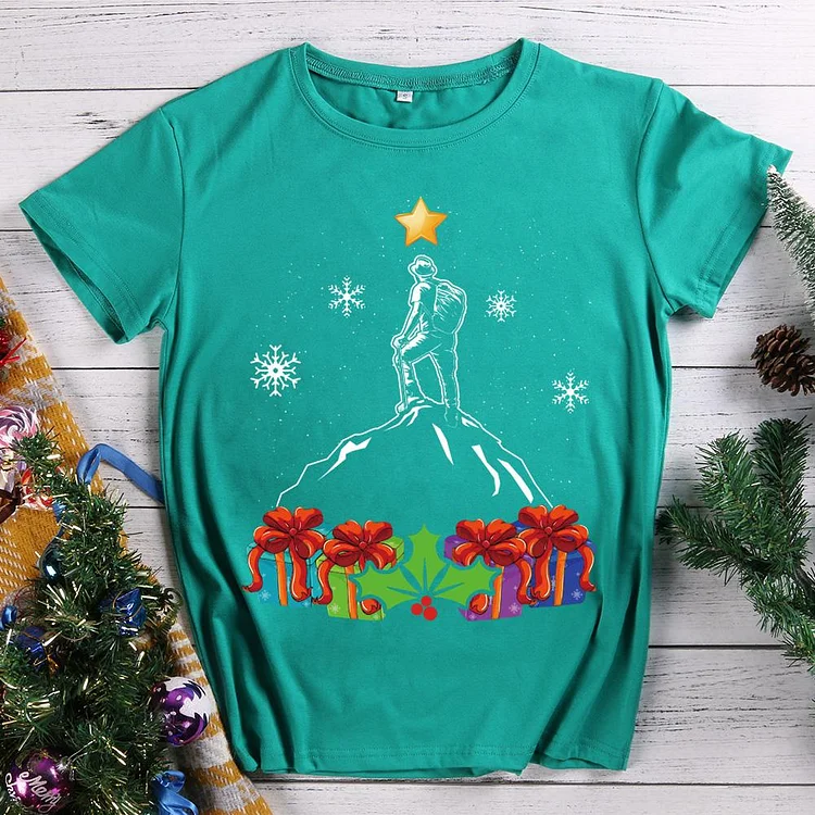 Hiking Christmas Tree T-Shirt Tee -06427-Annaletters