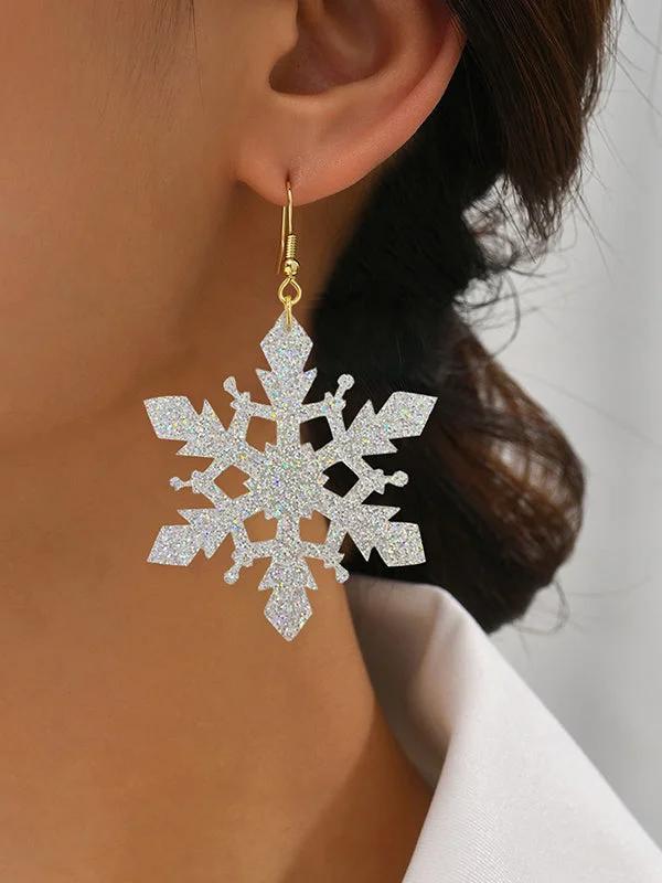 Spangle Snowflake Shape Earrings