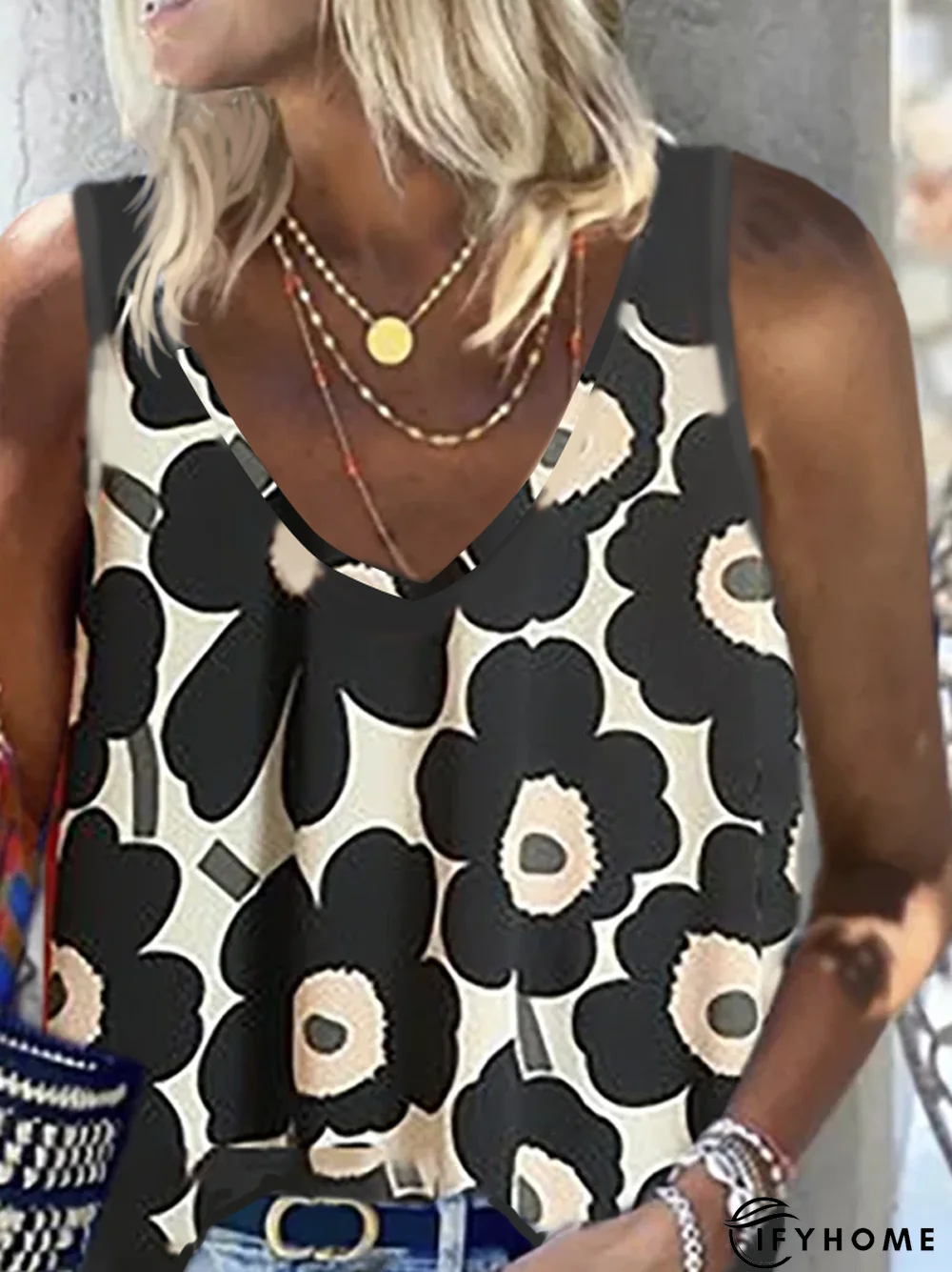 Cold Shoulder Cotton Vacation Loose Tank & Cami | IFYHOME