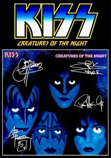 KISS - SIGNED LP COVER - CREATURES OF THE NIGHT - Photo Poster painting POSTER INSERT