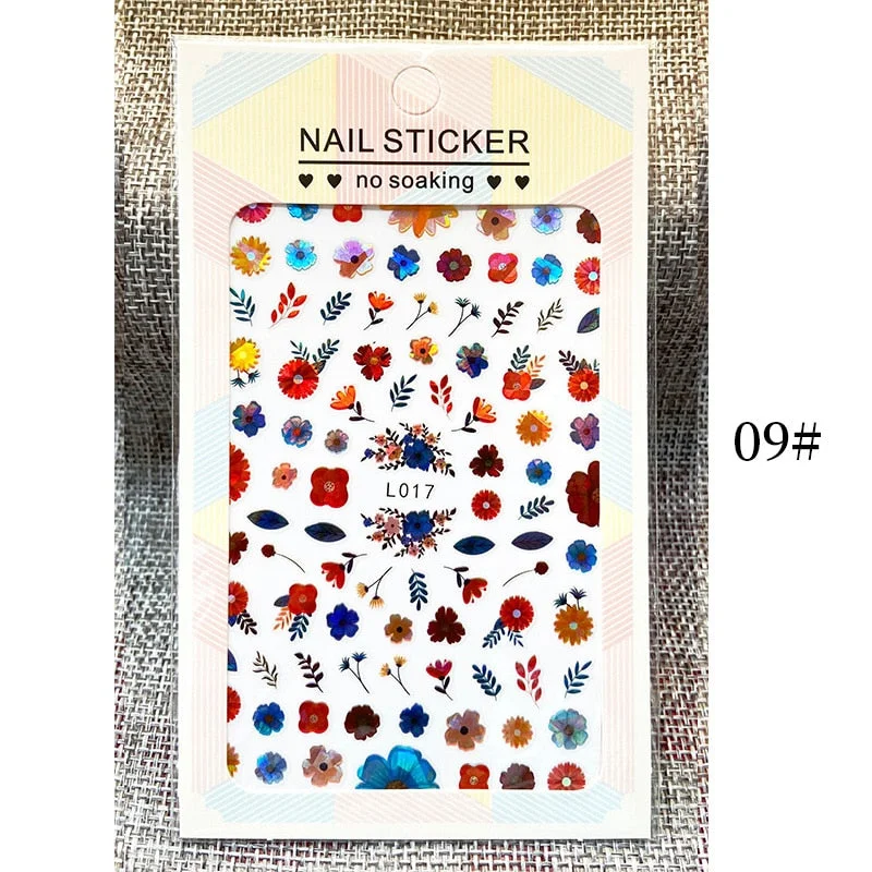 1 Sheet New Roman English Alphabet Number 3D Nail Stickers Christmas Animals iridescent Gold Silver Word Small Letters Nail