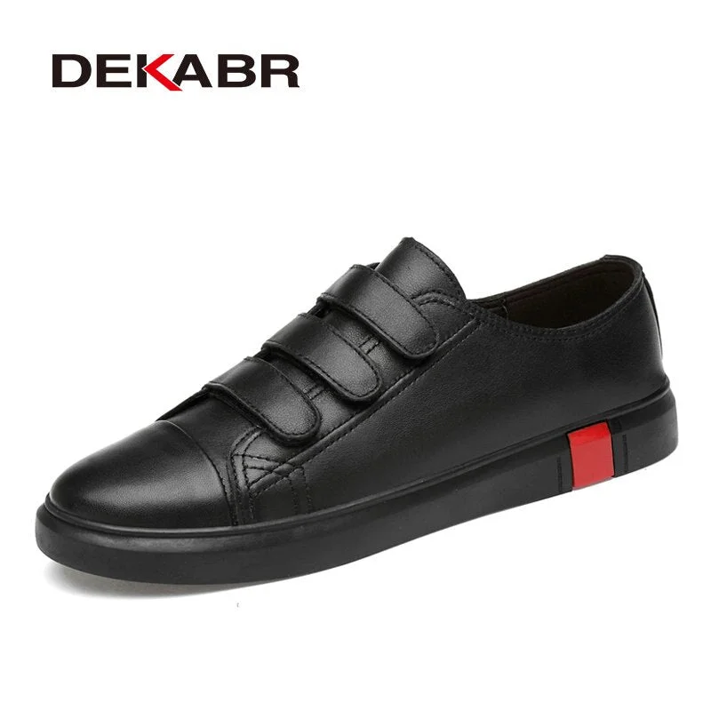 DEKARB Brand Casual Shoes Luxury Men Flats Fashion Breathable Sneakers Lace Up Genuine Leather Shoes Footwear Big Size 38-46