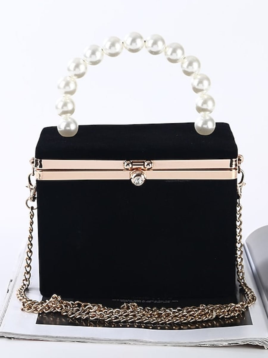 Women's Evening Bag Pearls Clutch Solid Color Vintage Fashion Bag