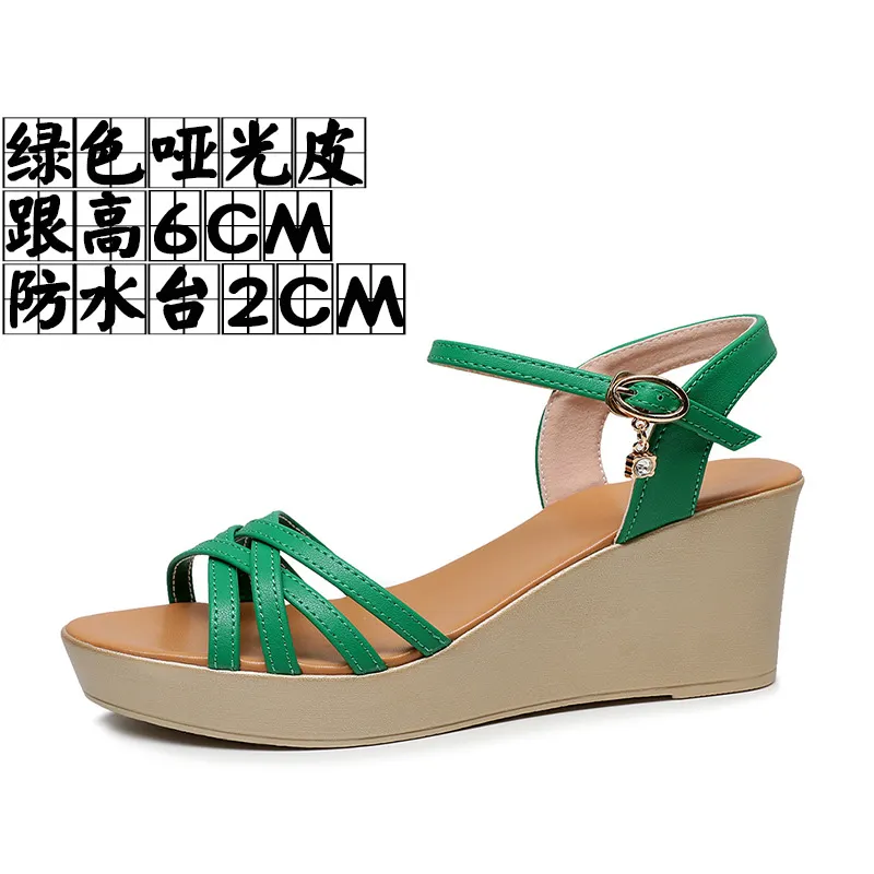 Breakj Breakj Super High Slope And 12Cm Fashion Cross With Small Size Women's Shoes One-Word Thick-Bottomed Waterproof Toe Women's Sandals
