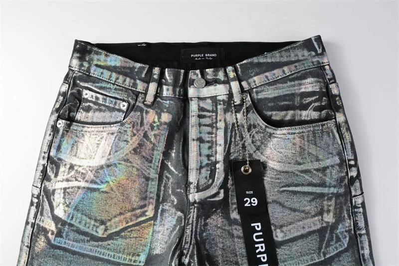 Purple Fashion Jeans 5028