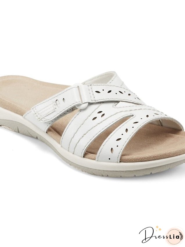 Women's Sandals Slippers Boho Bohemia Beach Flat Sandals Outdoor Slippers Daily Beach Wedge Heel Classic Casual Pu