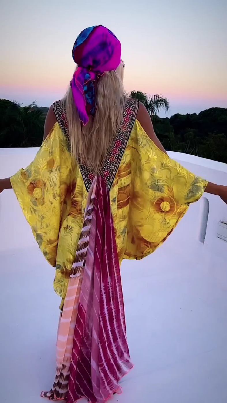 Bohemian Vacation Printed Kaftan Dress