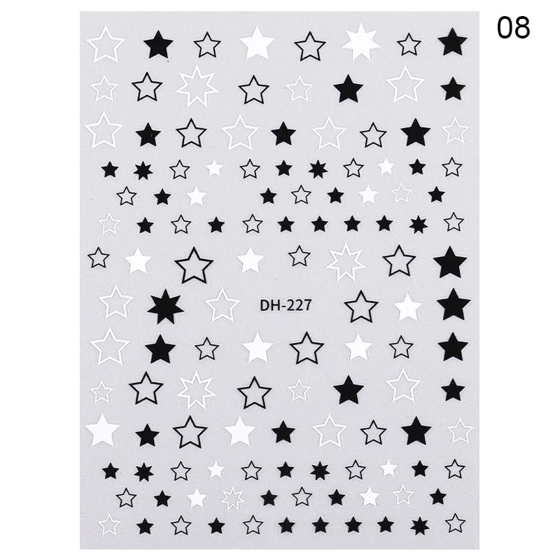 1 Sheet 3D Nail Sticker Gold Colorful Snake Rose Pattern Transfer Decals Sliders For Nails DIY Nail Art Decoration Manicures