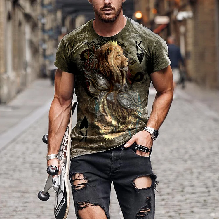 Fashion Street Printing Khaki T-Shirt