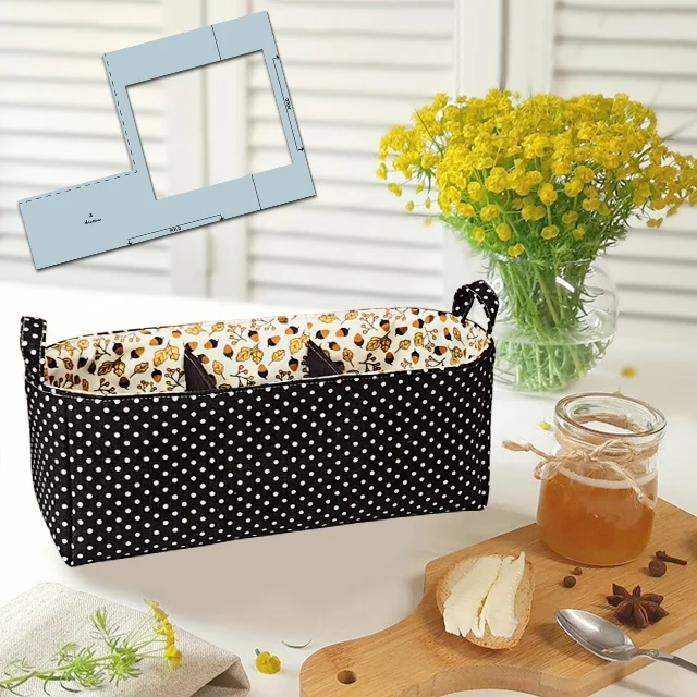 Three-Section Fabric Basket Sewing Template - With Tutorial