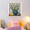 White Flowers In Vase-14CT Stamped Cross Stitch 45*45cm/17.72*17.72in tapestrymarket