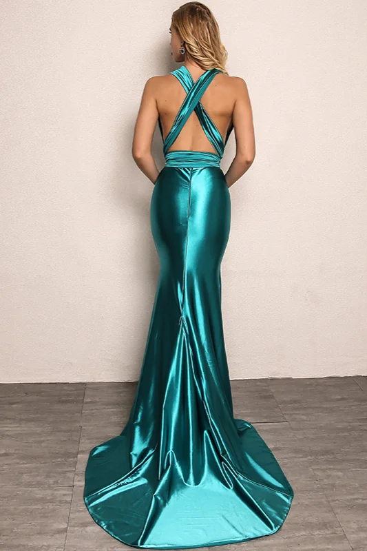 Gorgeous V-Neck Sleeveless Prom Dress Mermaid Long Evening Gowns On Sale