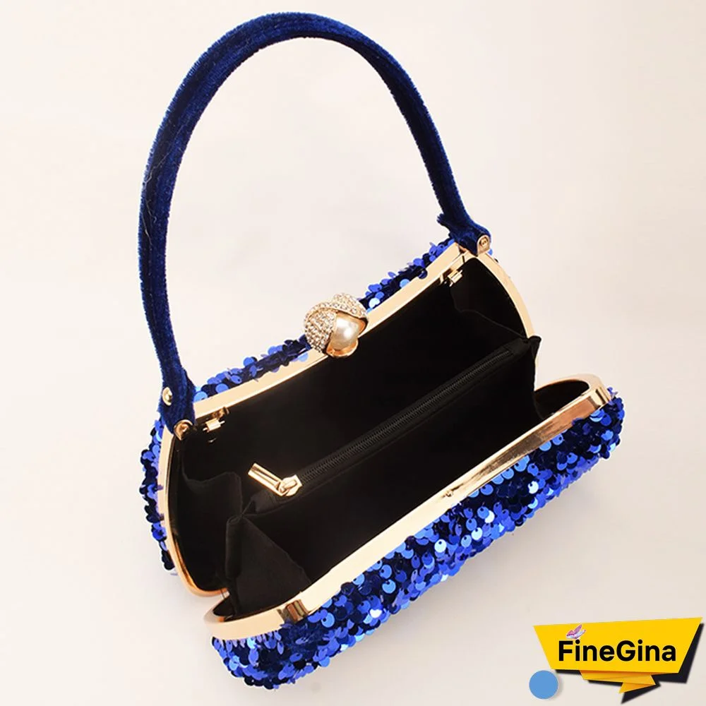 Black Formal Patchwork Sequins Bags