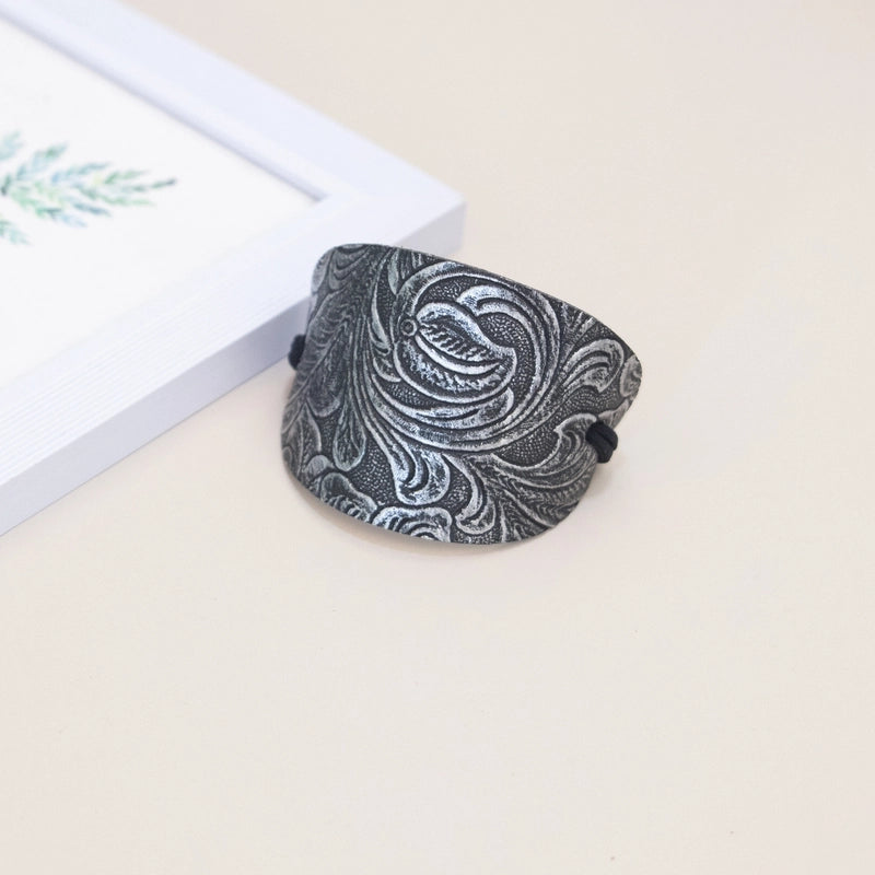 Women’s Ethnic Style Solid Color Cloth Leather Hair Tie