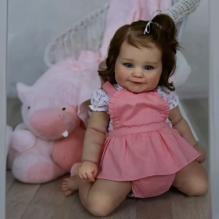  [Heartbeat💖 & Sound🔊] Weighted 20" Realistic Reborn Baby Doll Amesary Girl Toddler Doll 2024 with Chubby and Flexible Limbs - Reborndollsshop®-Reborndollsshop®