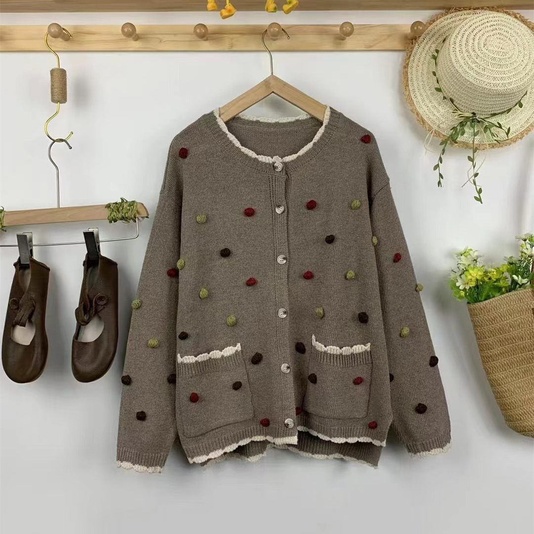 Chicfifth Sweater Women Winter Long Sleeve High Quality Autumn Vintage Top Knitted Cardigan