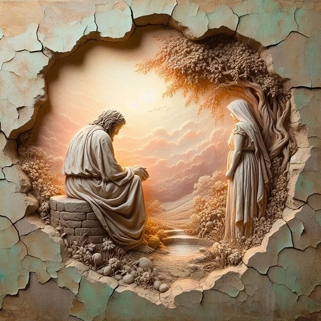 Priest B Full 14CT DIY Counted Cross Stitch Kits 40x40cm for Adults Home Decor