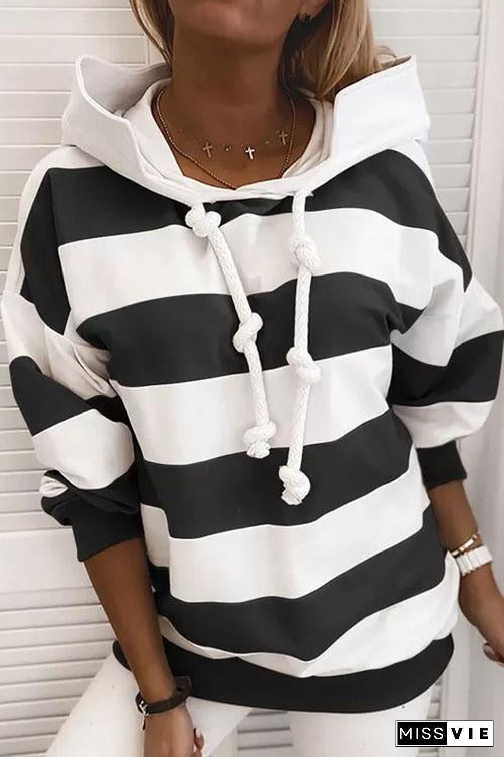 Wide Striped Light Hoodie