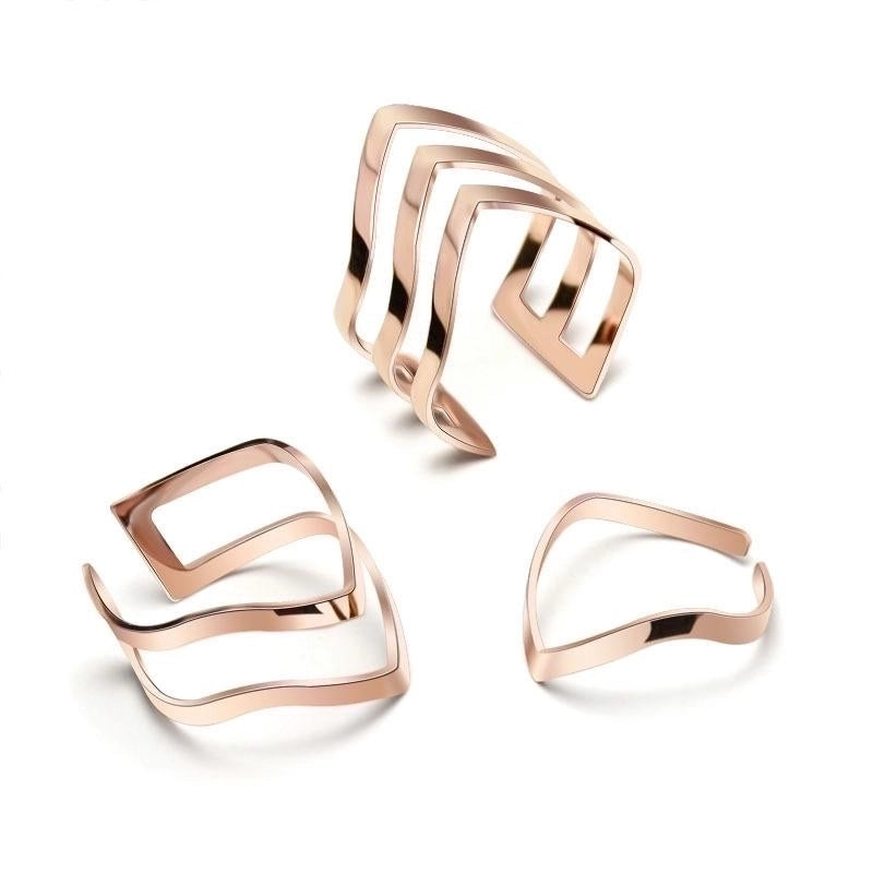 Geometric 304 Stainless Steel No Inlaid 18K Gold Plated