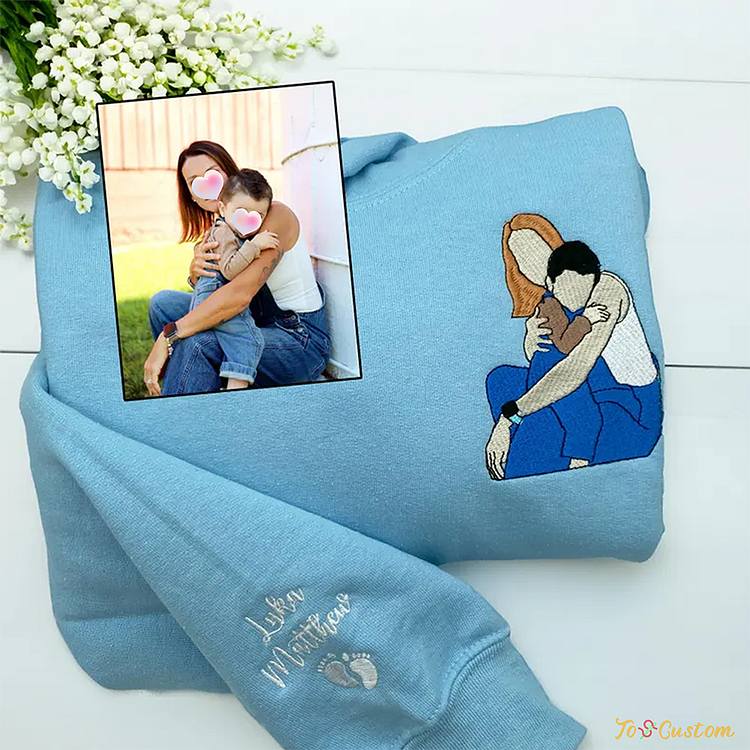 TOSCUSTOM™ Custom Mothers Day Hoodie Embroidered Sweatshirts Mama Sweatshirts