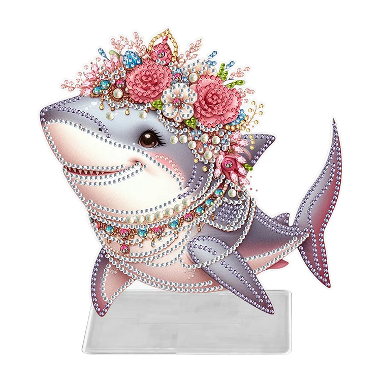 Marine Animal Special Shaped Diamond Painting Tabletop Ornaments Kit (Shark) gbfke