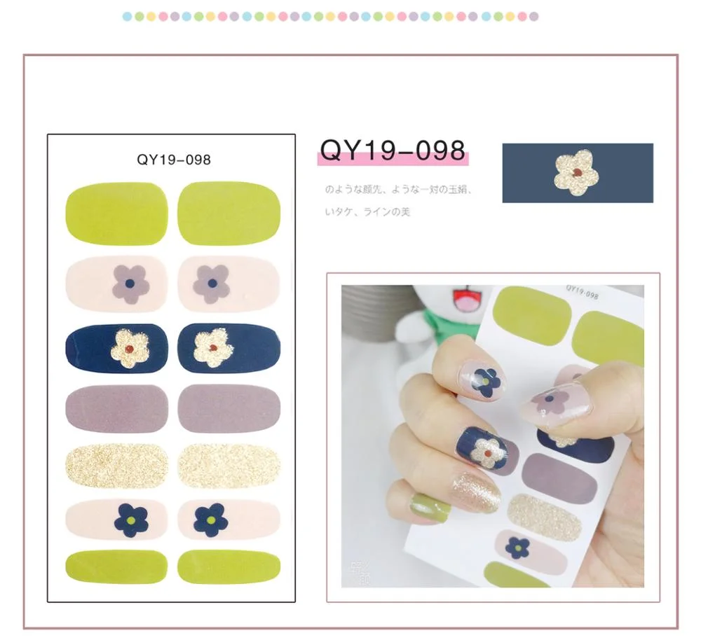 Cute Bear Water Transfer Nail Sticker Japanese Korean Style Flowers Small Fresh Manicure Decoration Funny Pattern Design 1pc-Nail Inspo