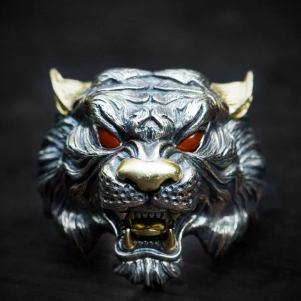 Sterling Silver Tiger Ring