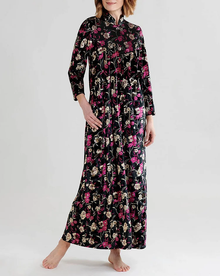 Floral Velour Gown