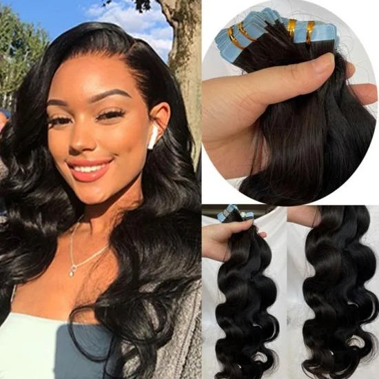 YVONNE Platinum Grade Body Wave 50g/pack including 20pcs Tape In Human Hair Extensions 