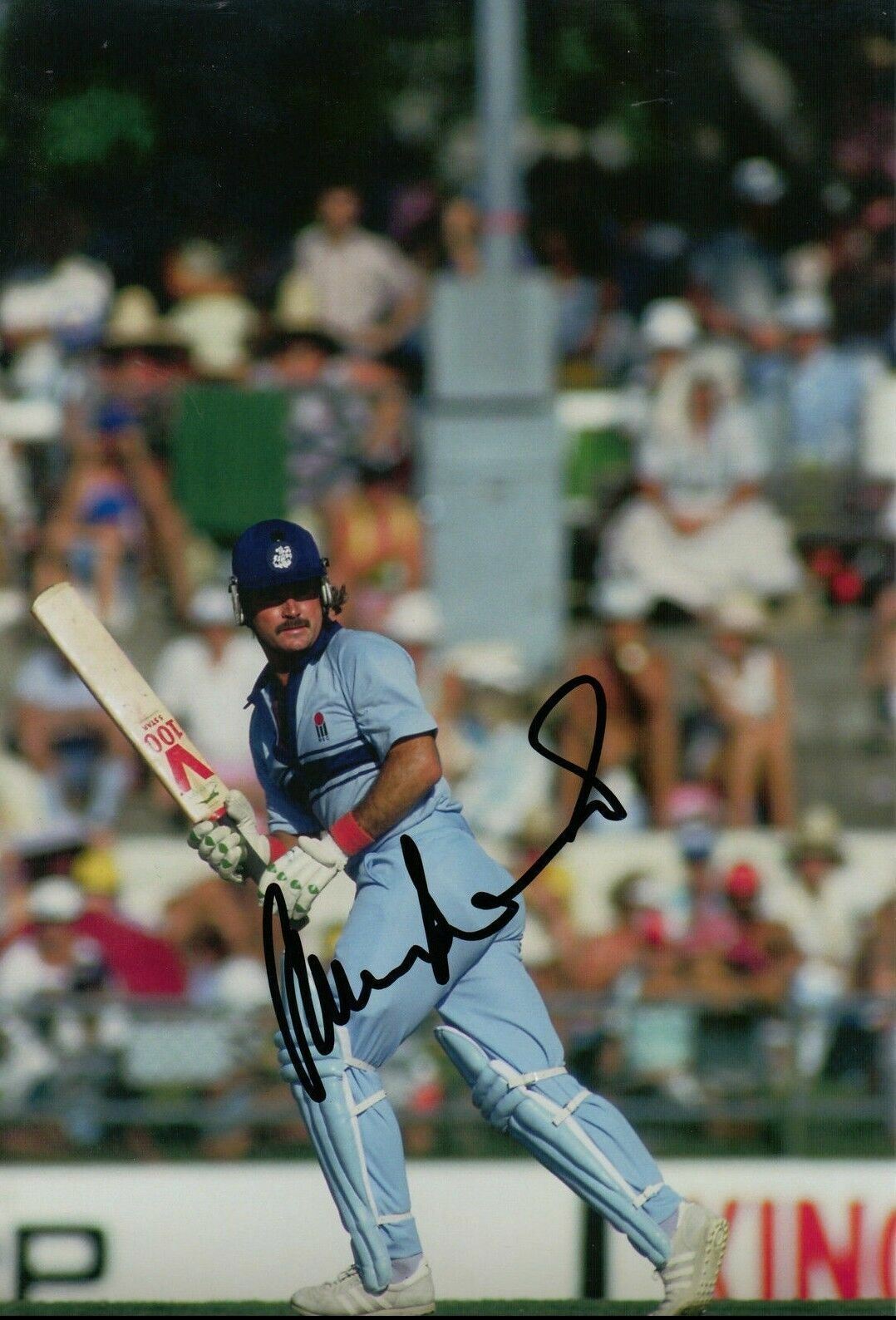 Allan Lamb Signed 12X8 Photo Poster painting England Cricket Legend AFTAL COA (2606)