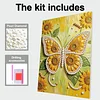 DIY Pearl Painting Sunflower Butterfly for Home Wall Decor with Frame(30x40cm)