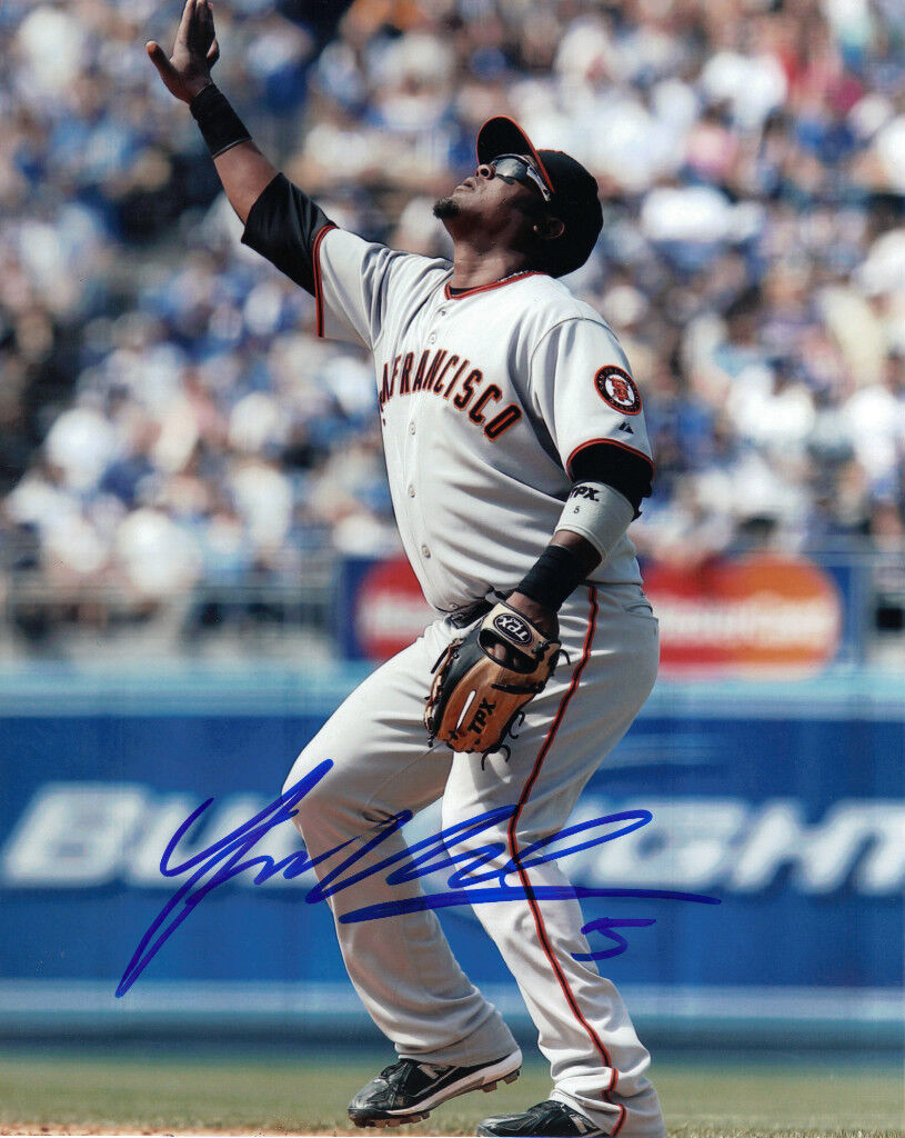 JUAN URIBE SAN FRANCISCO GIANTS ACTION SIGNED 8x10