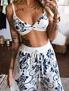 Hawaii Style Two-Piece Wide Leg Suit