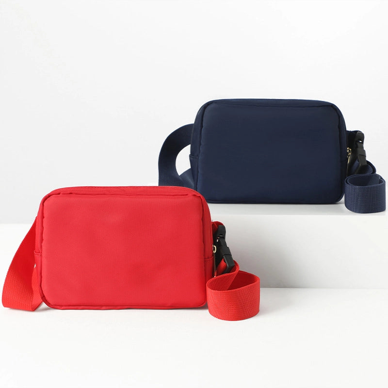 Unisex Basic Solid Color Nylon Waist Bags