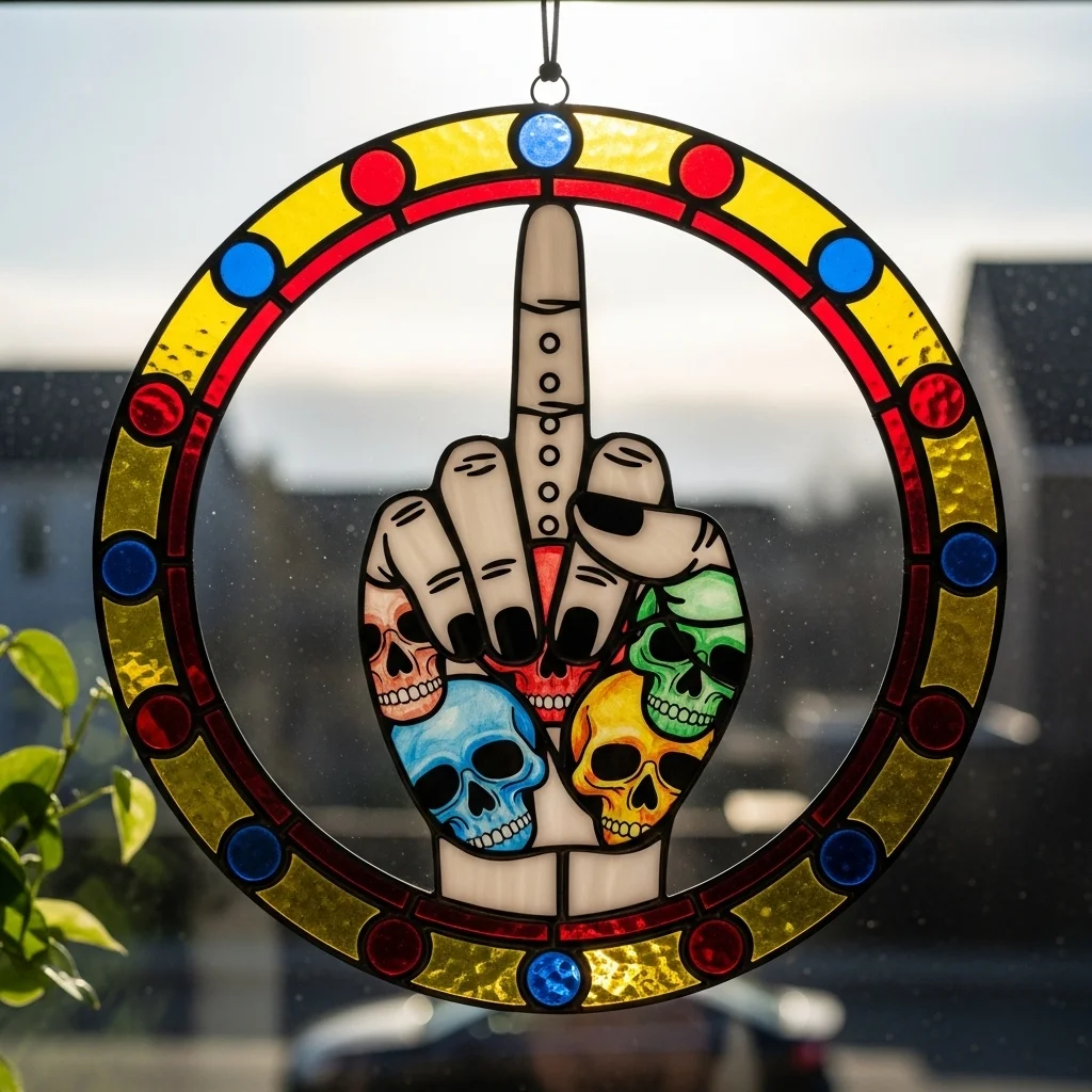 Middle Finger Suncatcher