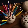 Dolphin Wooden Pen Holder Storage Box with 24 Colored Pencils