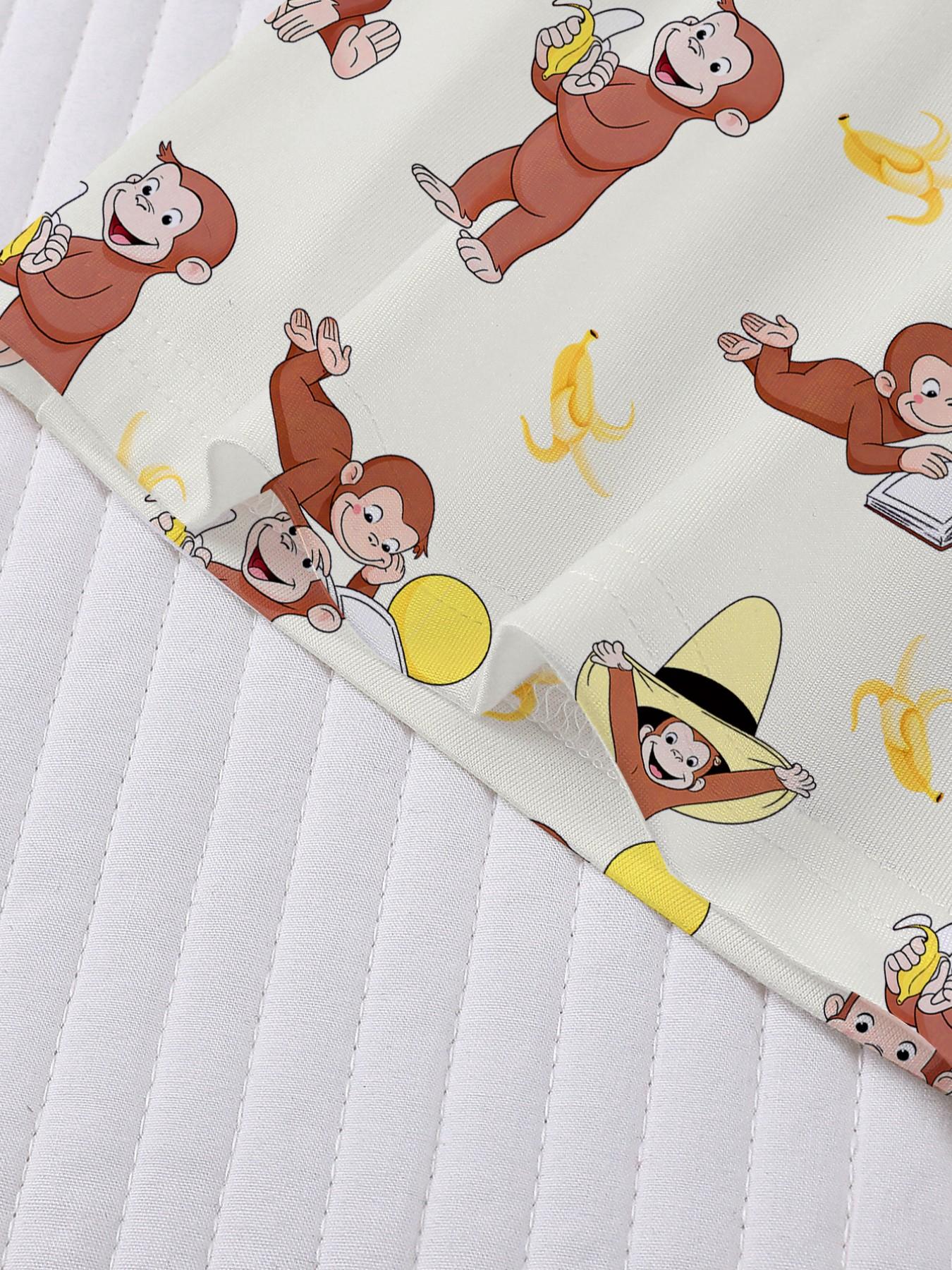 Curious George Women's Sleepwear Set, Loungewear, Matching, Short Sleeve & Long Shorts, Fitted, Comfortable Home Wear, Three-Piece Pajama Suit, Pjs