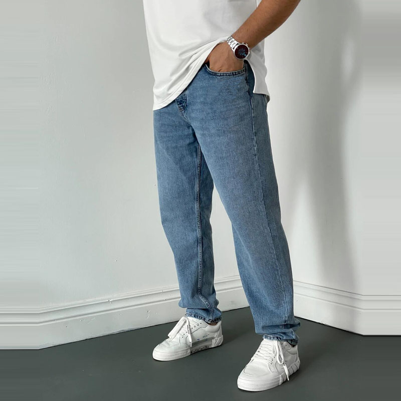 Mens Classic Solid Color Casual Jeans Lixishop 