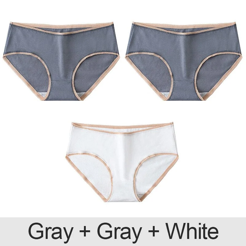 3PCS/Set Cotton Panties Patchwork Women Panties Sexy Lingerie Female Underwear Underpants Woman Panties Briefs Intimate Pantys