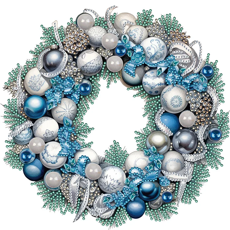 Christmas Wreath 30*30CM (Canvas) Special Drill Diamond Painting gbfke