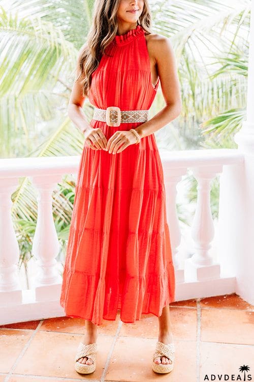 Come To Me Tiered Tank Midi Dress